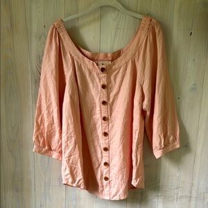 Maeve Anthropologie Linen Blend Top Size 8
